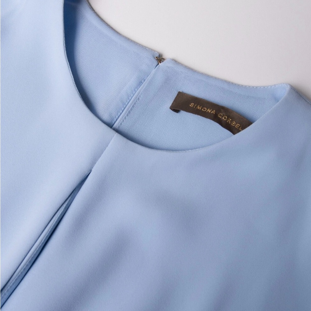 Blue Cold Shoulder Flutter Sleeve Midi Sundress N… - image 5